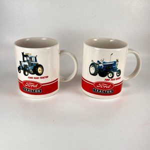 Ford Motor Co Tractor Coffee Tea Cup Mug Series 7000 9600 Ceramic Lot of 2